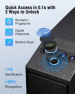 T4 Biometric Pistol Gun Safe with Auto Sliding Door - Image 3